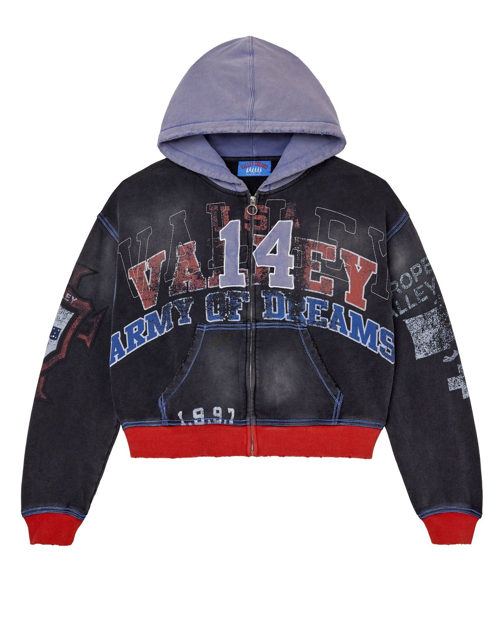 2510_VALLEY-DREAMS_ARMY-14_ZIP-UP-HOODIE_BLK_001 Vale Forever Big Zip Up Hoodie
