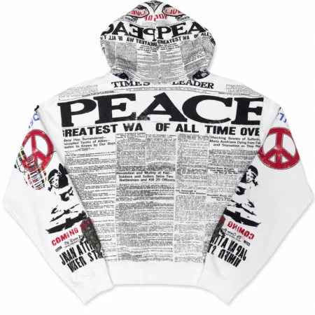 Vale Forever “Peace” Zip Up Hoodie White