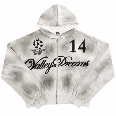 Vale Forever “Valley Dreams 14” Zip Up Hoodie Grey/White