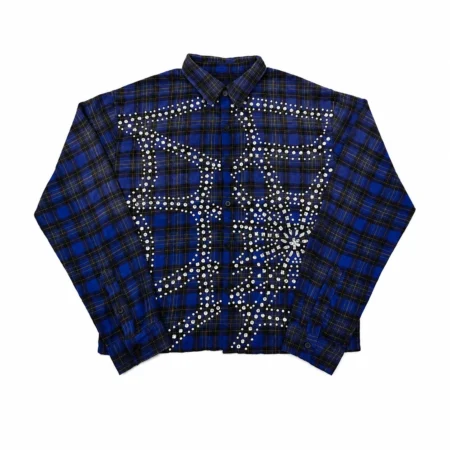 Vale Forever Rhinestone Plaid Flannel Blue/Black